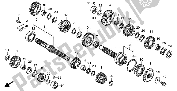 Toutes les pièces pour le Transmission du Honda XL 1000 VA 2011