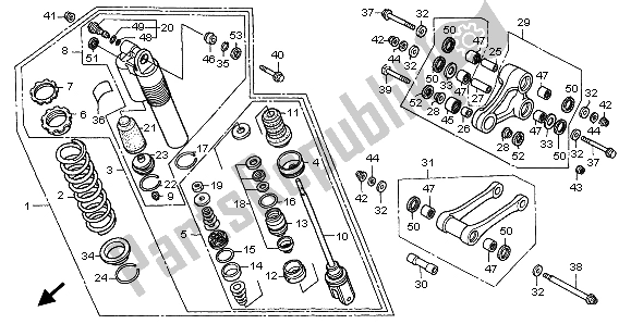 Todas las partes para Cojín Trasero de Honda CR 250R 1999