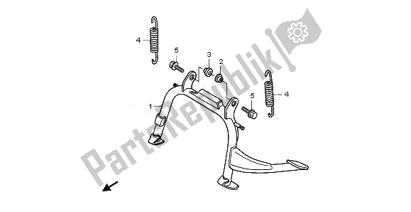 All parts for the Stand of the Honda PES 150R 2010