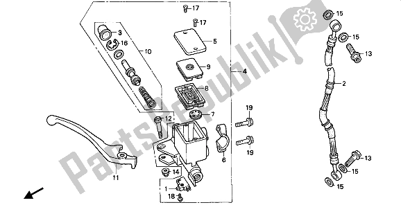 Tutte le parti per il Fr. Pompa Freno del Honda CB 250 1992