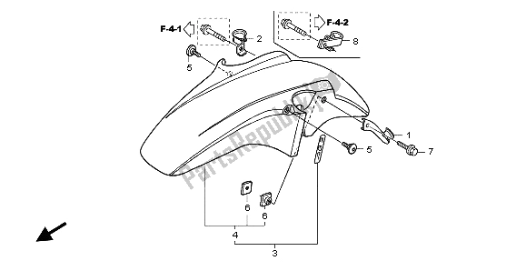 Toutes les pièces pour le Garde-boue Avant du Honda CBF 600 SA 2007