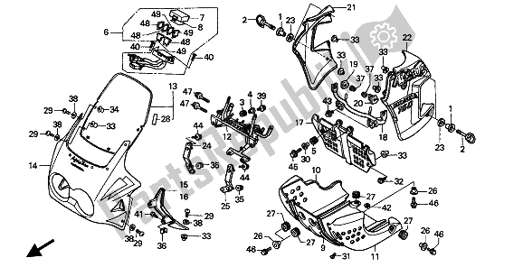 Tutte le parti per il Cappuccio del Honda XRV 750 Africa Twin 1990