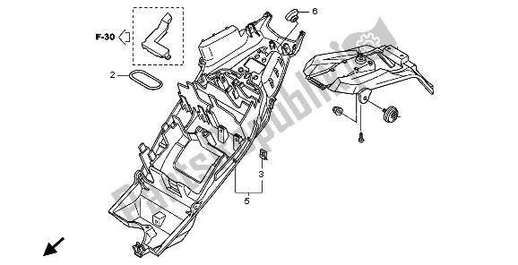 Alle onderdelen voor de Achterspatbord van de Honda CB 1000 RA 2009