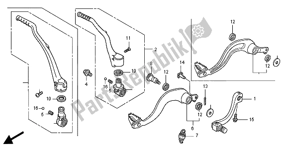 Tutte le parti per il Pedale E Kick Starter del Honda CRF 450R 2003