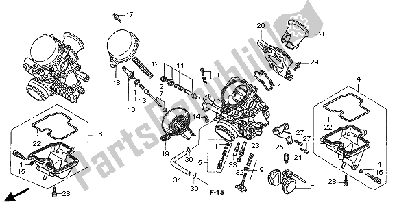 Alle onderdelen voor de Carburateur (onderdelen) van de Honda CBF 500 2007