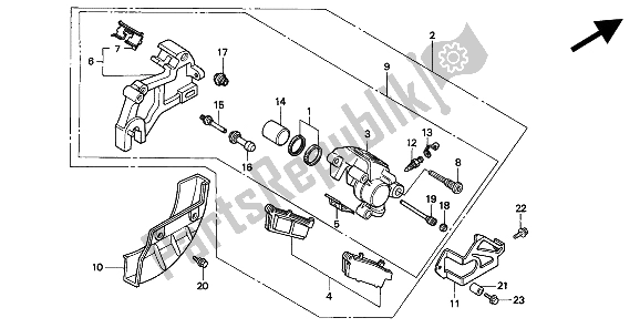 Todas las partes para Pinza De Freno Trasero de Honda XR 600R 1993