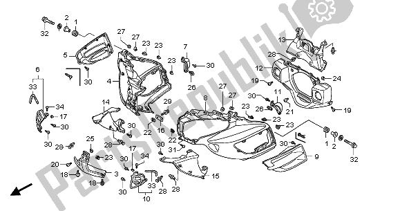 Toutes les pièces pour le Capot du Honda GL 1800A 2005