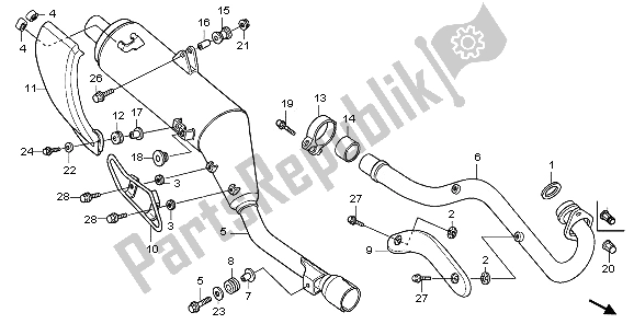 Toutes les pièces pour le Silencieux D'échappement du Honda XR 125L 2006