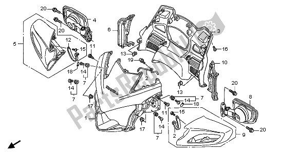 Toutes les pièces pour le Capot Supérieur du Honda ST 1300A 2009