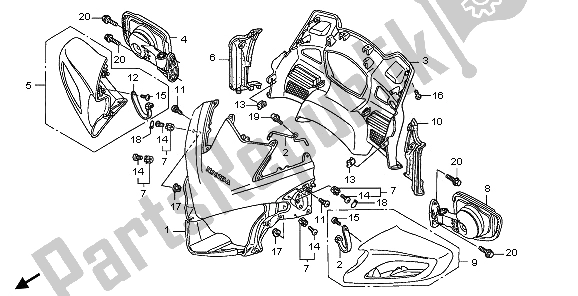Todas las partes para Capucha Superior de Honda ST 1300A 2009