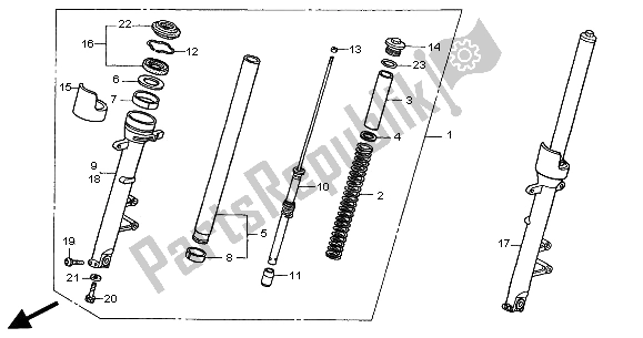 Todas las partes para Tenedor Frontal de Honda CB 900F Hornet 2002