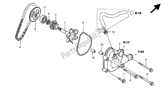 Tutte le parti per il Pompa Dell'acqua del Honda VTR 1000F 2000