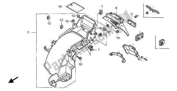 Tutte le parti per il Parafango Posteriore del Honda ST 1100 1995