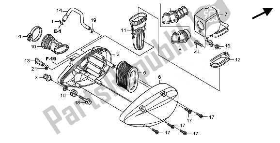 All parts for the Air Cleaner of the Honda VT 750 CS 2010