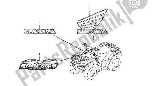 Toutes les pièces pour le Emblème Et Marque du Honda TRX 500 FA Fourtrax Foreman Rubican 2009