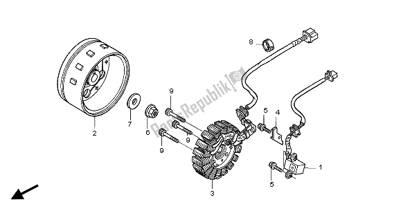 Todas as partes de Gerador do Honda VT 125C 2001