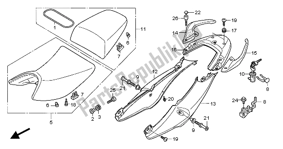 All parts for the Seat & Seat Cowl of the Honda CBF 600S 2005