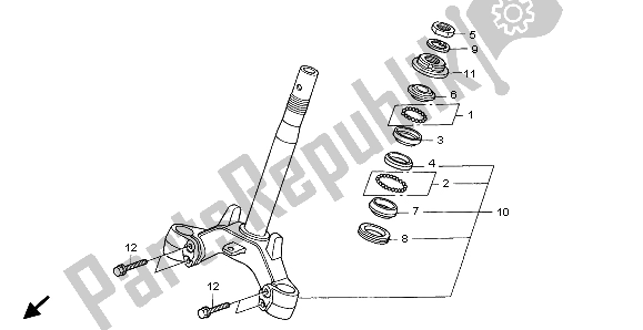 Alle onderdelen voor de Stuurpen van de Honda ANF 125 2007