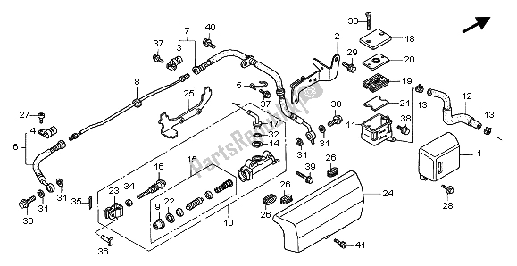 All parts for the Rear Brake Master Cylinder of the Honda GL 1500C 1999