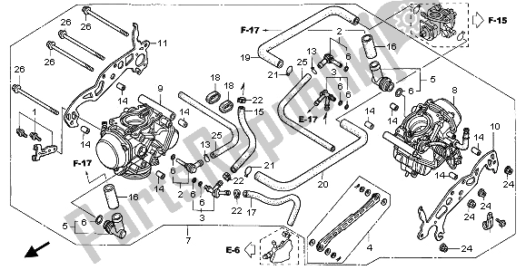 Tutte le parti per il Carburatore (assy.) del Honda VTR 1000F 2003