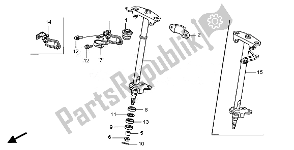 All parts for the Steering Shaft of the Honda TRX 250 EX 2008