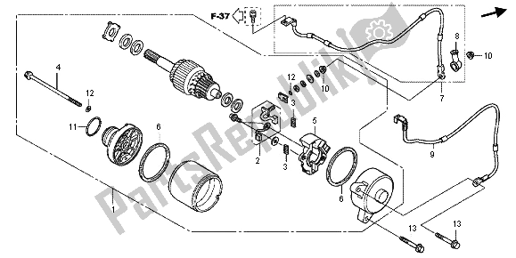 Todas as partes de Motor De Arranque do Honda CBR 125R 2013