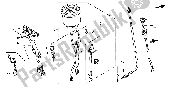 All parts for the Meter (kmh) of the Honda NPS 50 2010