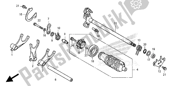 Alle onderdelen voor de Versnellingsbak van de Honda NC 700 SA 2012
