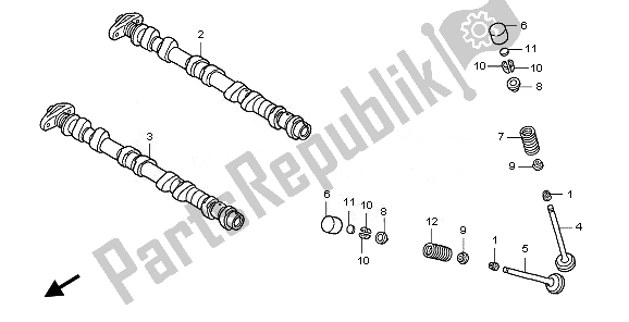 All parts for the Camshaft & Valve of the Honda CBF 600 NA 2008