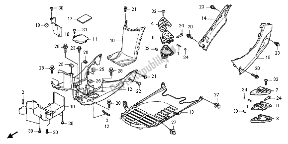 Wszystkie części do Panel Pod? Ogowy I Stopie? Pasa? Era Honda SH 300 RA 2012