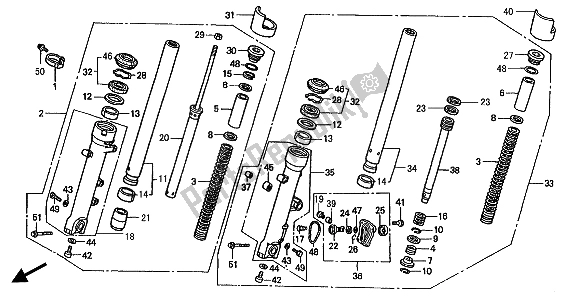 Todas las partes para Tenedor Frontal de Honda ST 1100 1994