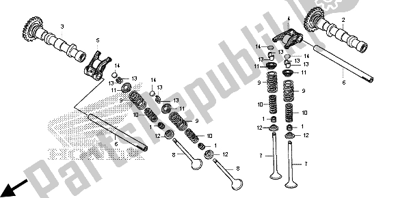 Todas las partes para árbol De Levas Y Válvula de Honda CB 500F 2013
