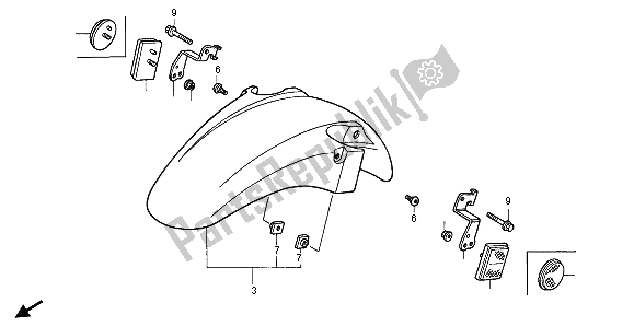 Tutte le parti per il Parafango Anteriore del Honda CBR 600F 1996