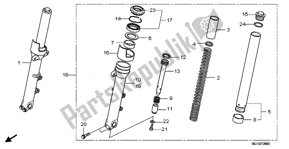 All parts for the Front Fork of the Honda NSA 700A 2008
