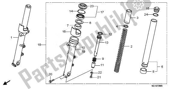 Todas las partes para Tenedor Frontal de Honda NSA 700A 2008