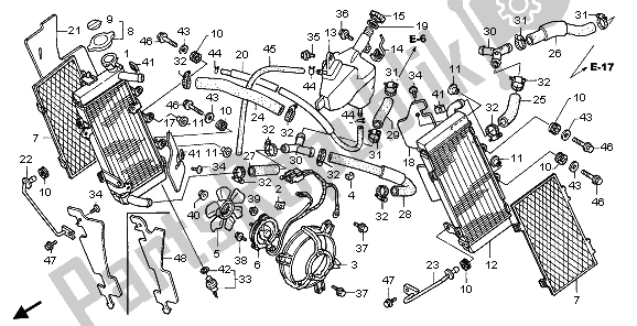 Alle onderdelen voor de Radiator van de Honda XL 1000 VA 2006