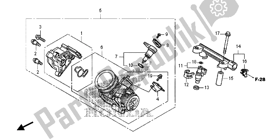 All parts for the Throttle Body of the Honda NC 700D 2013