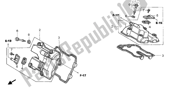 Tutte le parti per il Coperchio Della Testata del Honda VTR 1000F 2003