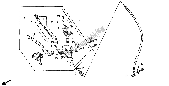 Todas las partes para Fr. Cilindro Maestro Del Freno de Honda CR 80R 1991