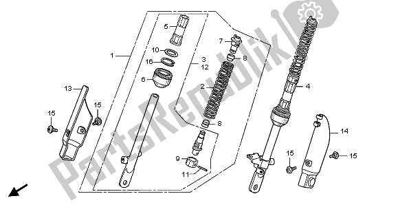 All parts for the Front Cushion of the Honda CRF 50F 2008