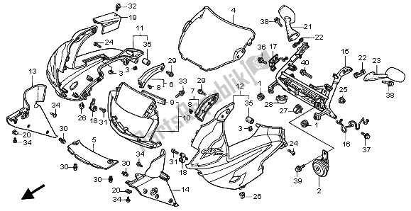 Todas las partes para Capucha Superior de Honda CBR 600F 1997