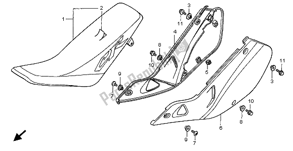 Todas las partes para Asiento de Honda CR 250R 1999