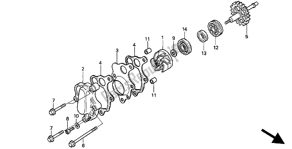 Todas las partes para Bomba De Agua de Honda CR 500R 2 1993