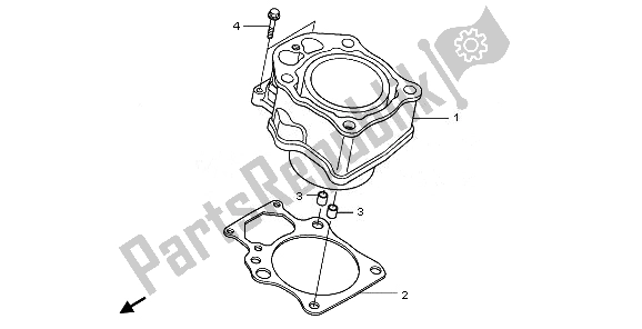 All parts for the Cylinder of the Honda TRX 420 FA Fourtrax Rancher AT 2011