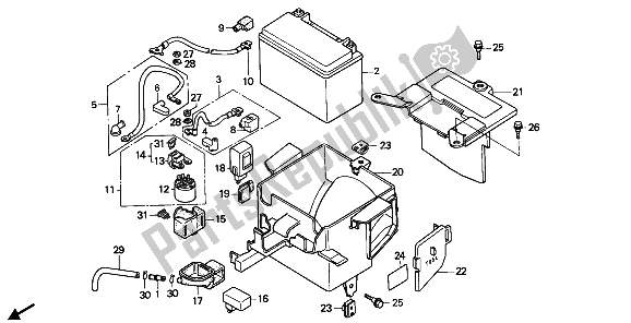 Todas las partes para Batería Y Caja De Batería de Honda CBR 600F 1989