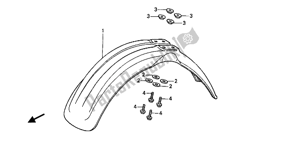 Tutte le parti per il Parafango Anteriore del Honda CR 500R 2 1990