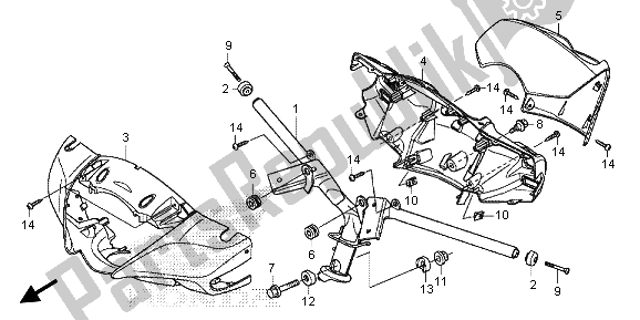 All parts for the Steering Handle & Handle Cover of the Honda SH 125 AD 2013