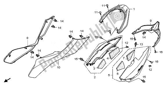 All parts for the Body Cover of the Honda NSS 250S 2010