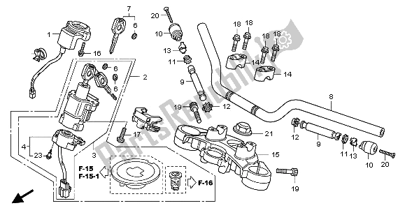 All parts for the Handle Pipe & Top Bridge of the Honda CBF 600 NA 2009