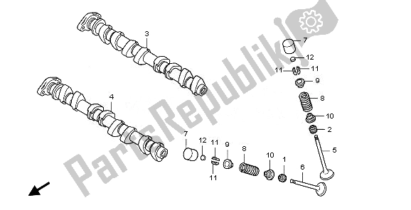Todas las partes para árbol De Levas Y Válvula de Honda CBF 1000 TA 2008